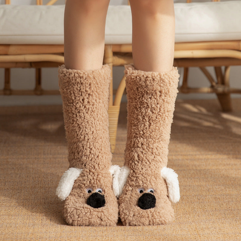 SnugglePaws™ Plush Floor Socks – Cozy Dog Design