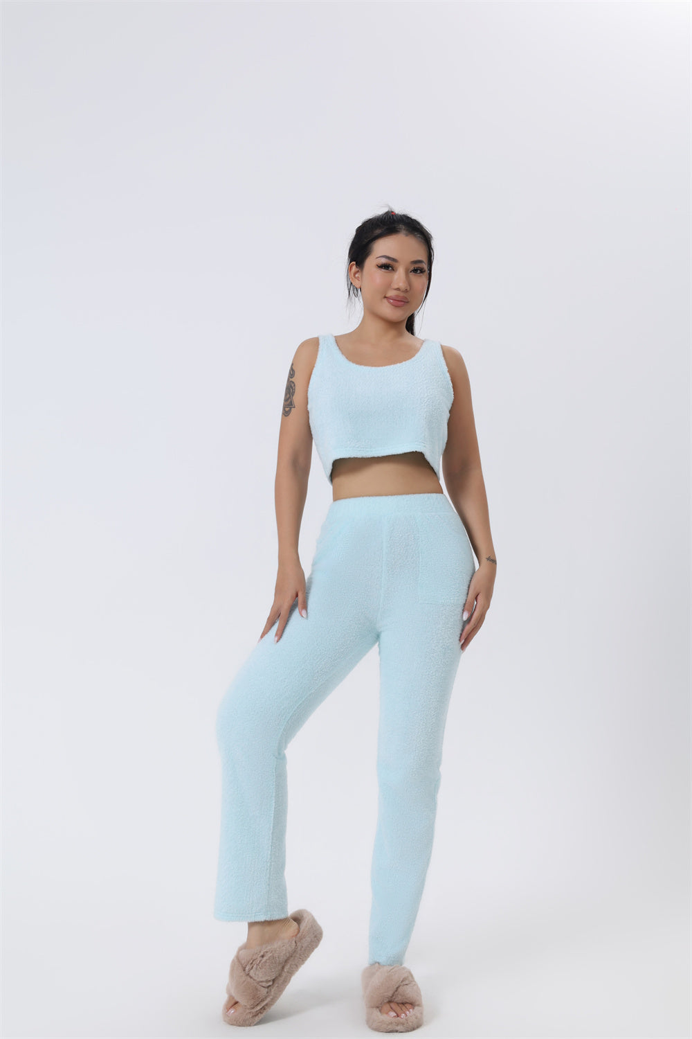 3-Piece Cozy Lounge Set – Women’s Winter Pajama & Cardigan Outfit