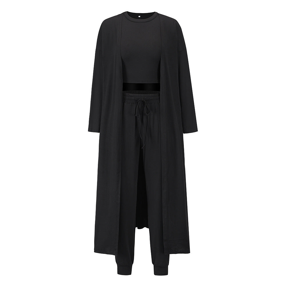 Modern Knit Athleisure Set – Women's Slim Vest & Matching Trousers