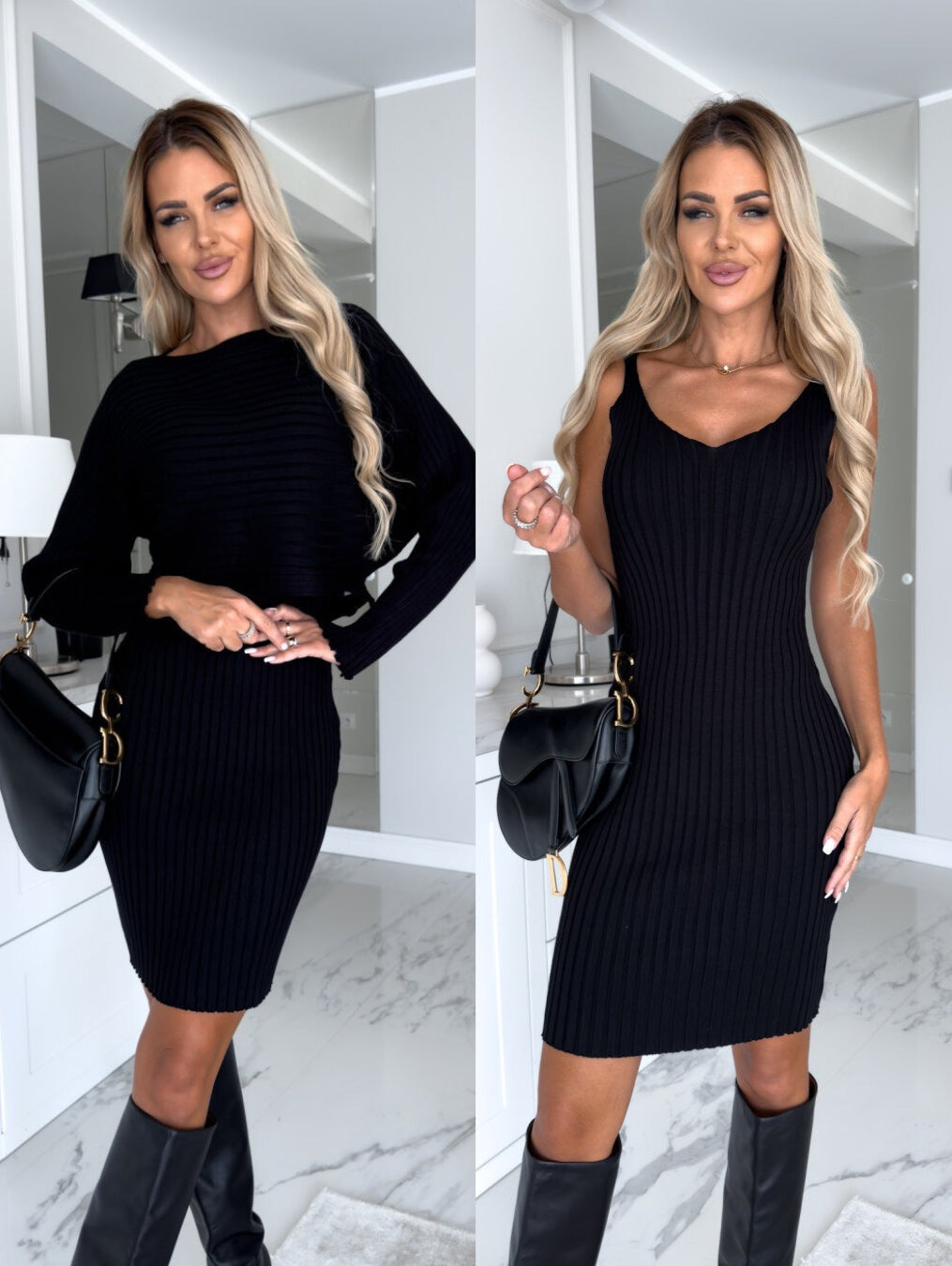 Striped Long Sleeve Top & Suspender Skirt Set – Autumn Chic