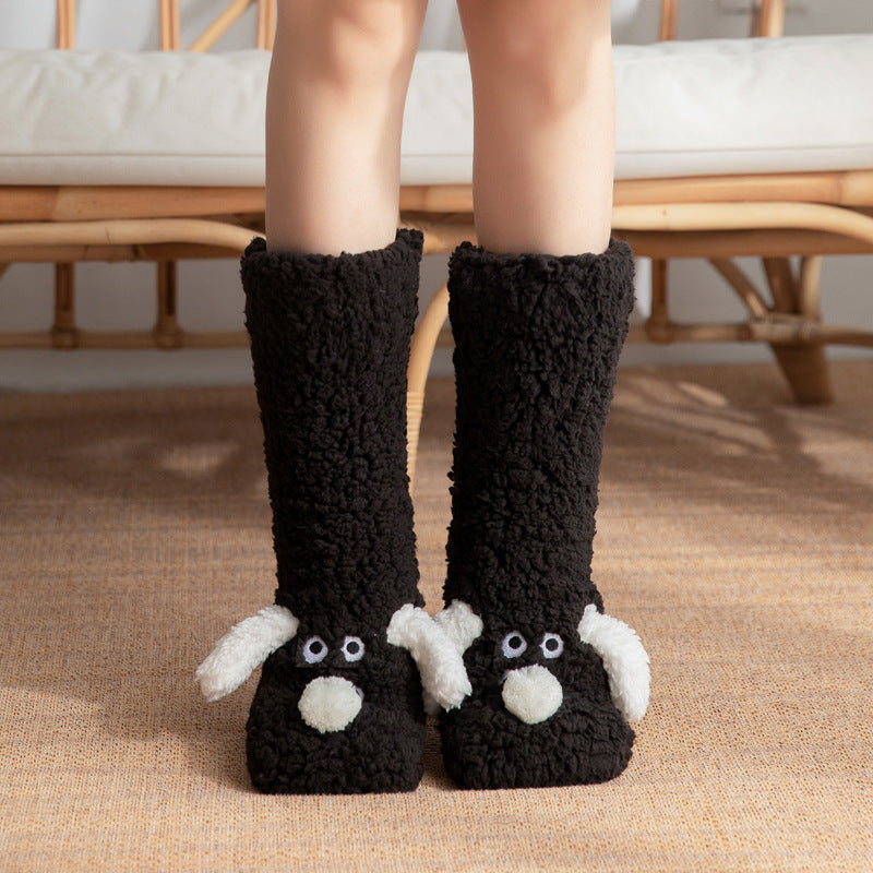 SnugglePaws™ Plush Floor Socks – Cozy Dog Design