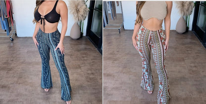 CurveForm Sexy Print Pants – Body-Hugging & Breathable