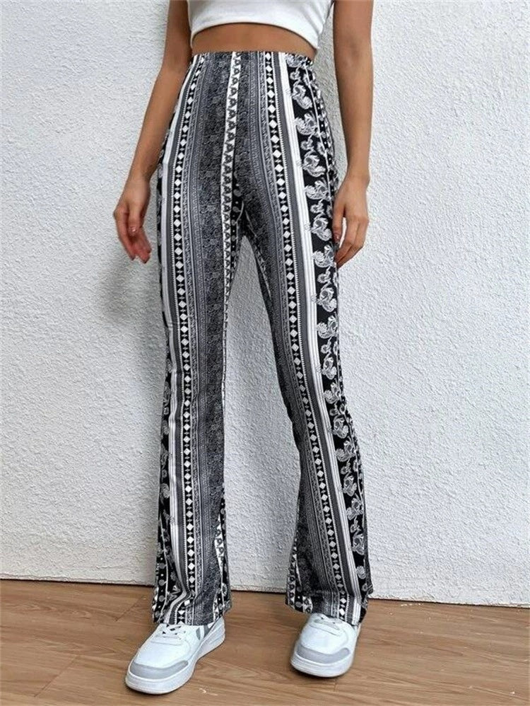 CurveForm Sexy Print Pants – Body-Hugging & Breathable