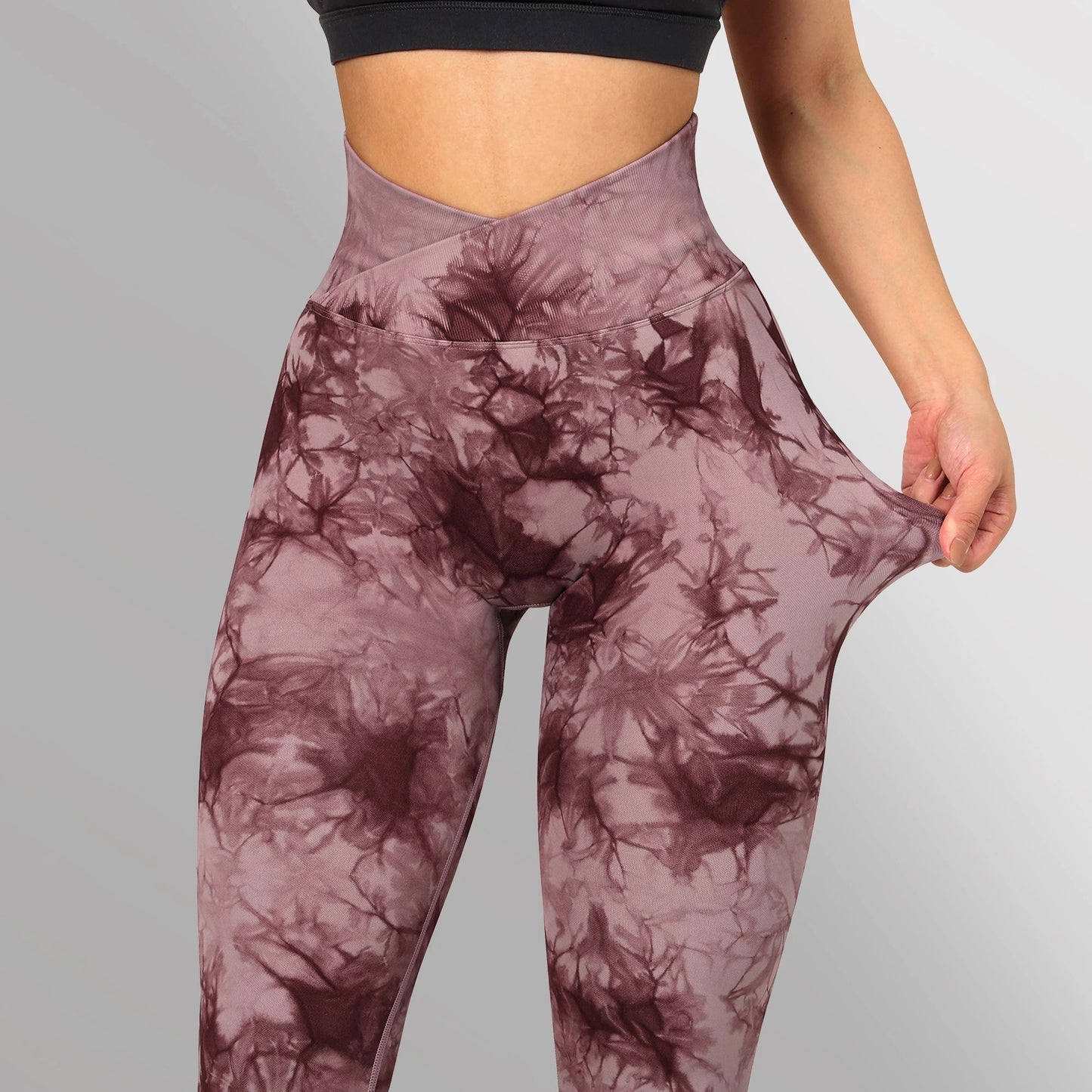 Seamless Tie-Dye Yoga Leggings – Push-Up Fit for Running & Studio Flow