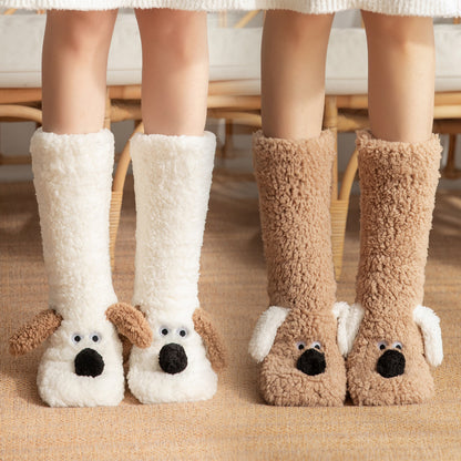 SnugglePaws™ Plush Floor Socks – Cozy Dog Design