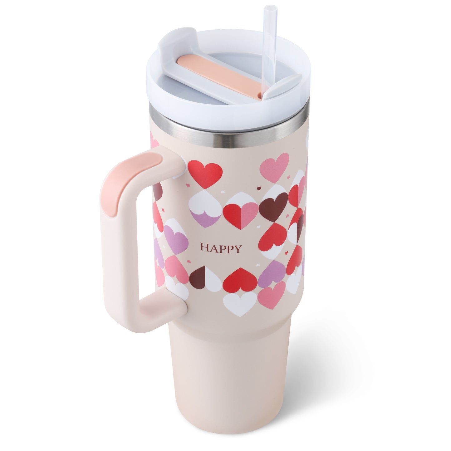 40oz Insulated Tumbler – Spill-Proof Travel Mug with Handle & Straw