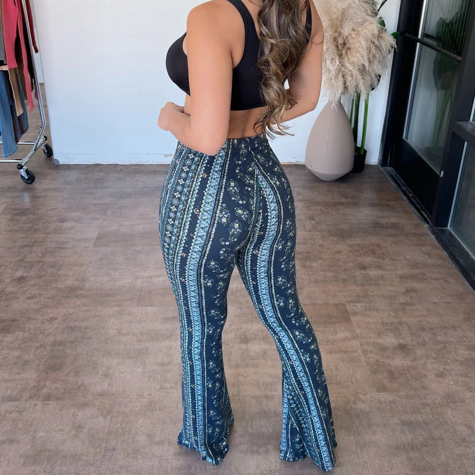 CurveForm Sexy Print Pants – Body-Hugging & Breathable