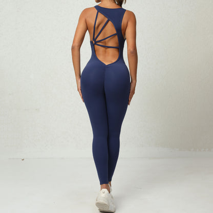 StretchFit Yoga Romper – Athletic Sculpt with Open Back