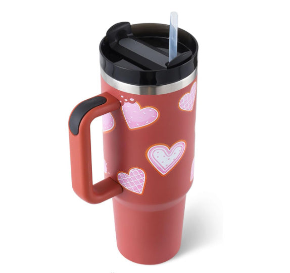 40oz Insulated Tumbler – Spill-Proof Travel Mug with Handle & Straw