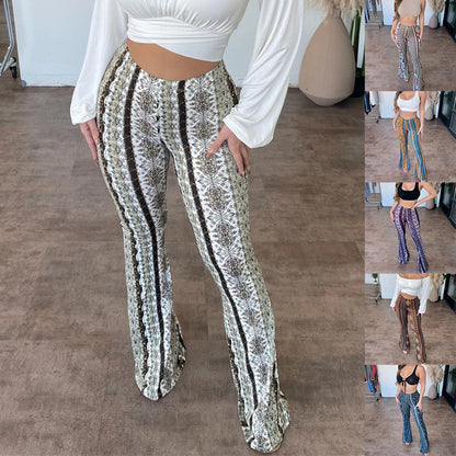 CurveForm Sexy Print Pants – Body-Hugging & Breathable