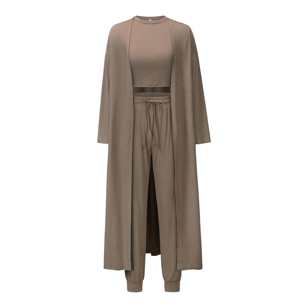 Modern Knit Athleisure Set – Women's Slim Vest & Matching Trousers