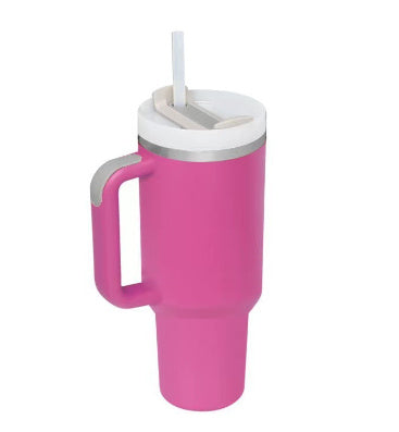 40oz Insulated Tumbler – Spill-Proof Travel Mug with Handle & Straw