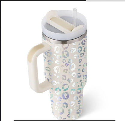 40oz Insulated Tumbler – Spill-Proof Travel Mug with Handle & Straw