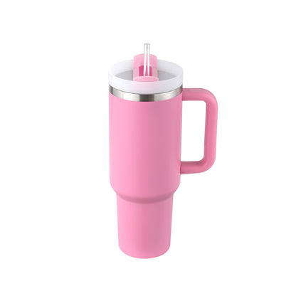 40oz Insulated Tumbler – Spill-Proof Travel Mug with Handle & Straw