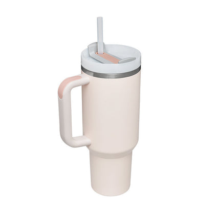 40oz Insulated Tumbler – Spill-Proof Travel Mug with Handle & Straw