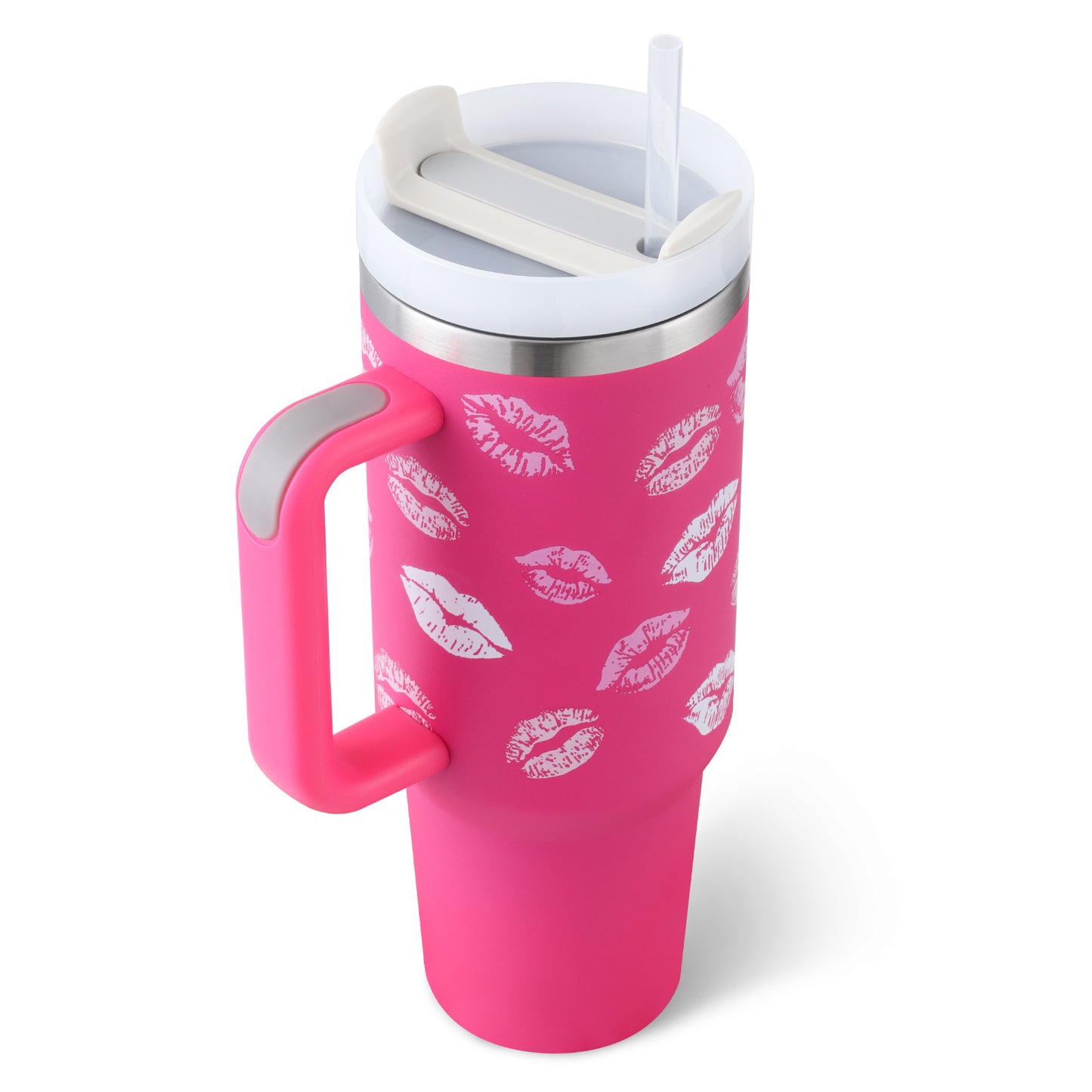 40oz Insulated Tumbler – Spill-Proof Travel Mug with Handle & Straw