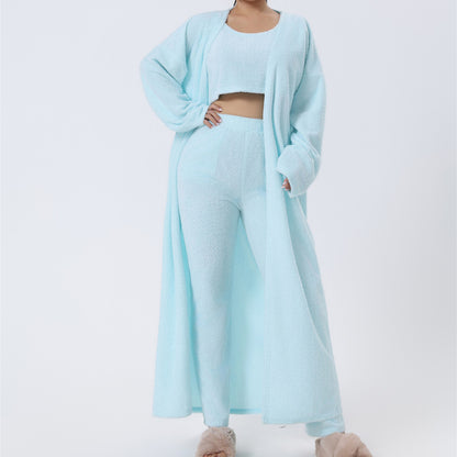 3-Piece Cozy Lounge Set – Women’s Winter Pajama & Cardigan Outfit