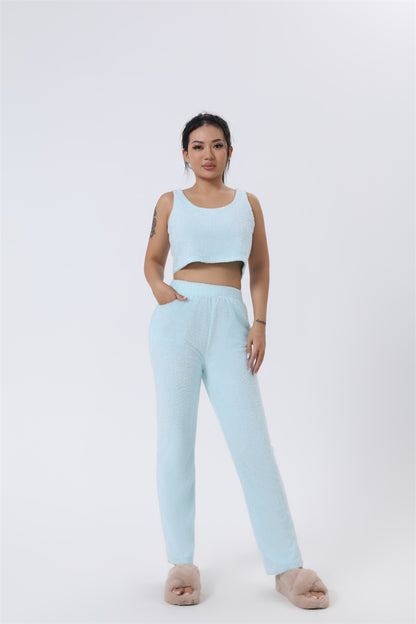 3-Piece Cozy Lounge Set – Women’s Winter Pajama & Cardigan Outfit