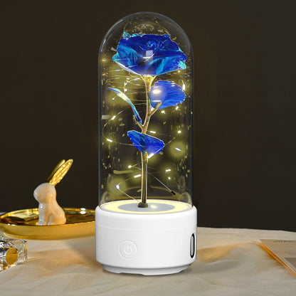 SereneGlow™ Eternal Rose Night Light & Speaker – Elegant Floral Decor