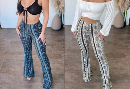 CurveForm Sexy Print Pants – Body-Hugging & Breathable
