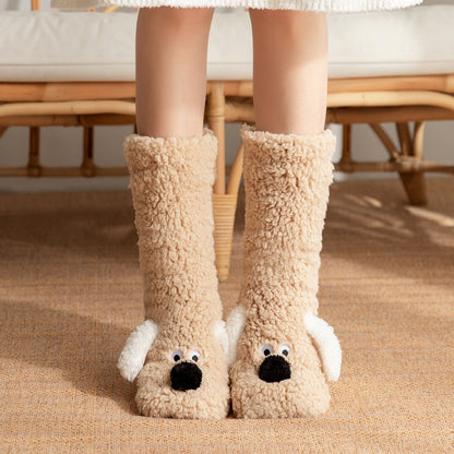 SnugglePaws™ Plush Floor Socks – Cozy Dog Design