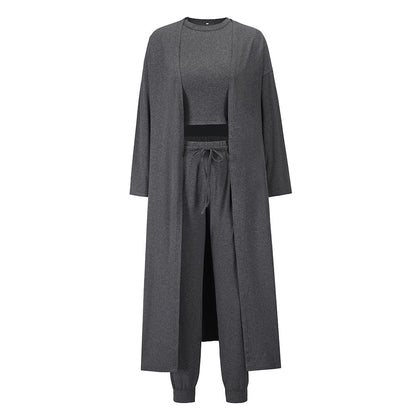 Modern Knit Athleisure Set – Women's Slim Vest & Matching Trousers