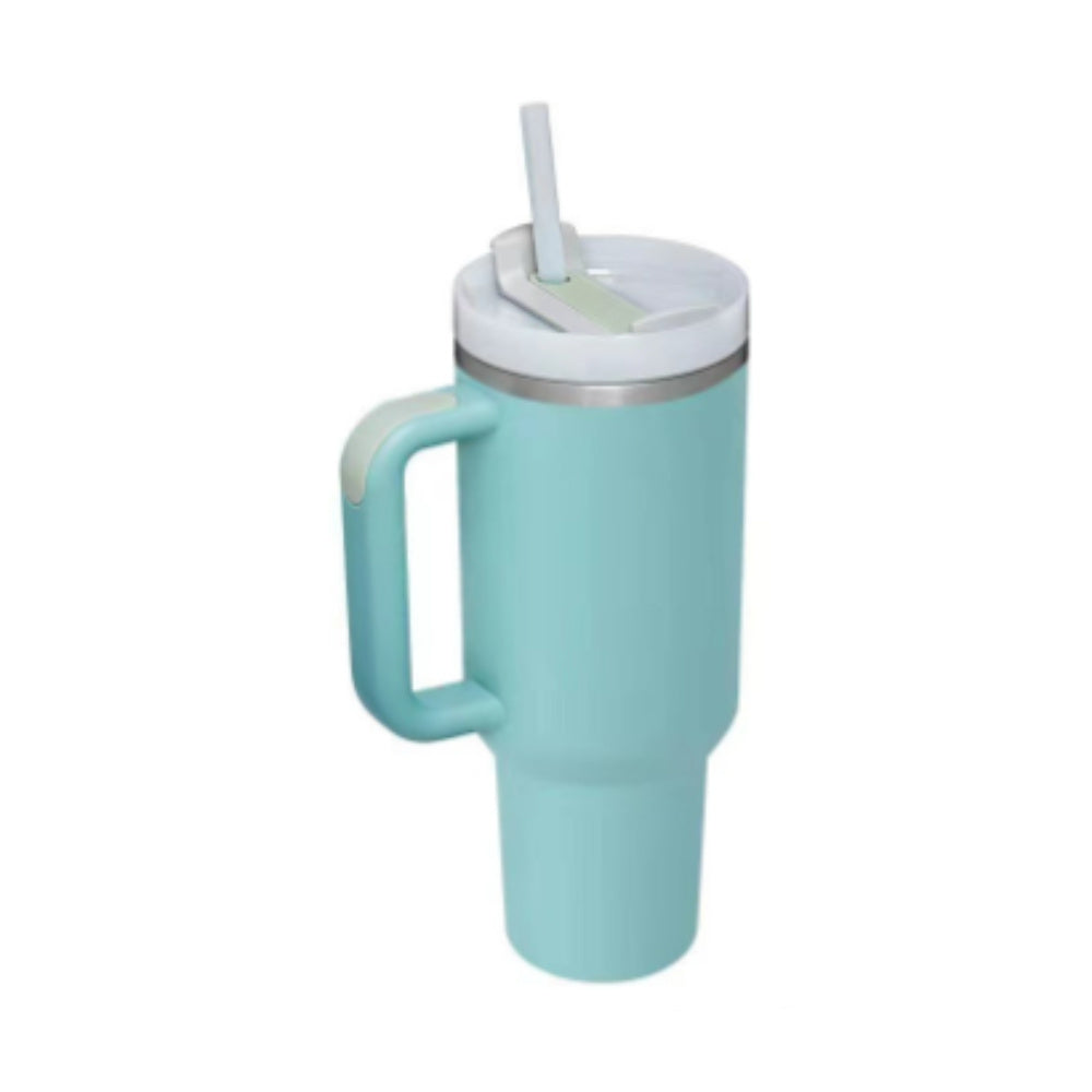 40oz Insulated Tumbler – Spill-Proof Travel Mug with Handle & Straw