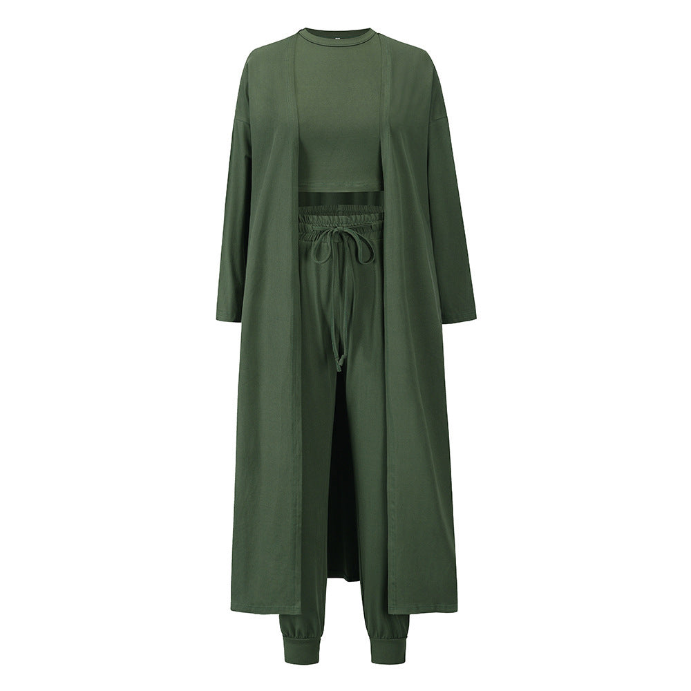 Modern Knit Athleisure Set – Women's Slim Vest & Matching Trousers