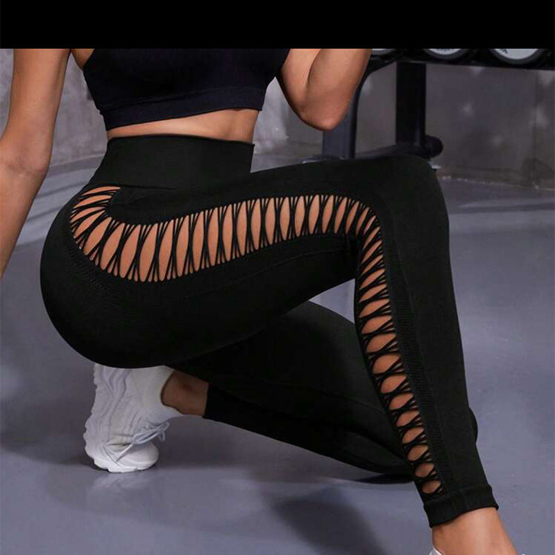 Hollow Tie-Dye Yoga Leggings – High Waist & Butt Lift