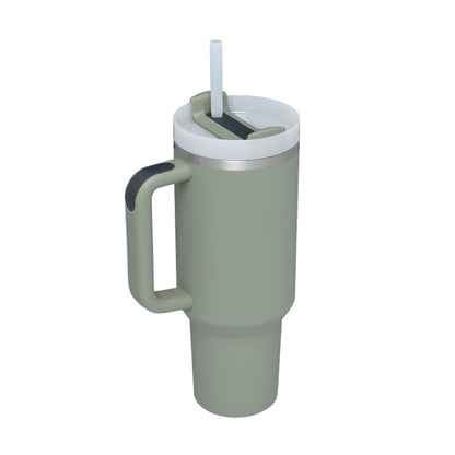 40oz Insulated Tumbler – Spill-Proof Travel Mug with Handle & Straw