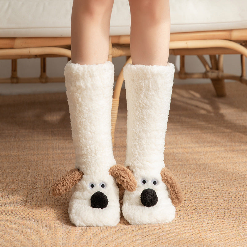SnugglePaws™ Plush Floor Socks – Cozy Dog Design