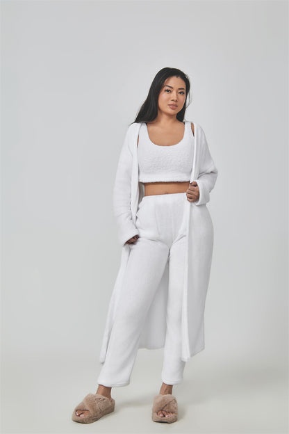 3-Piece Cozy Lounge Set – Women’s Winter Pajama & Cardigan Outfit