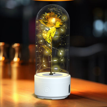 SereneGlow™ Eternal Rose Night Light & Speaker – Elegant Floral Decor